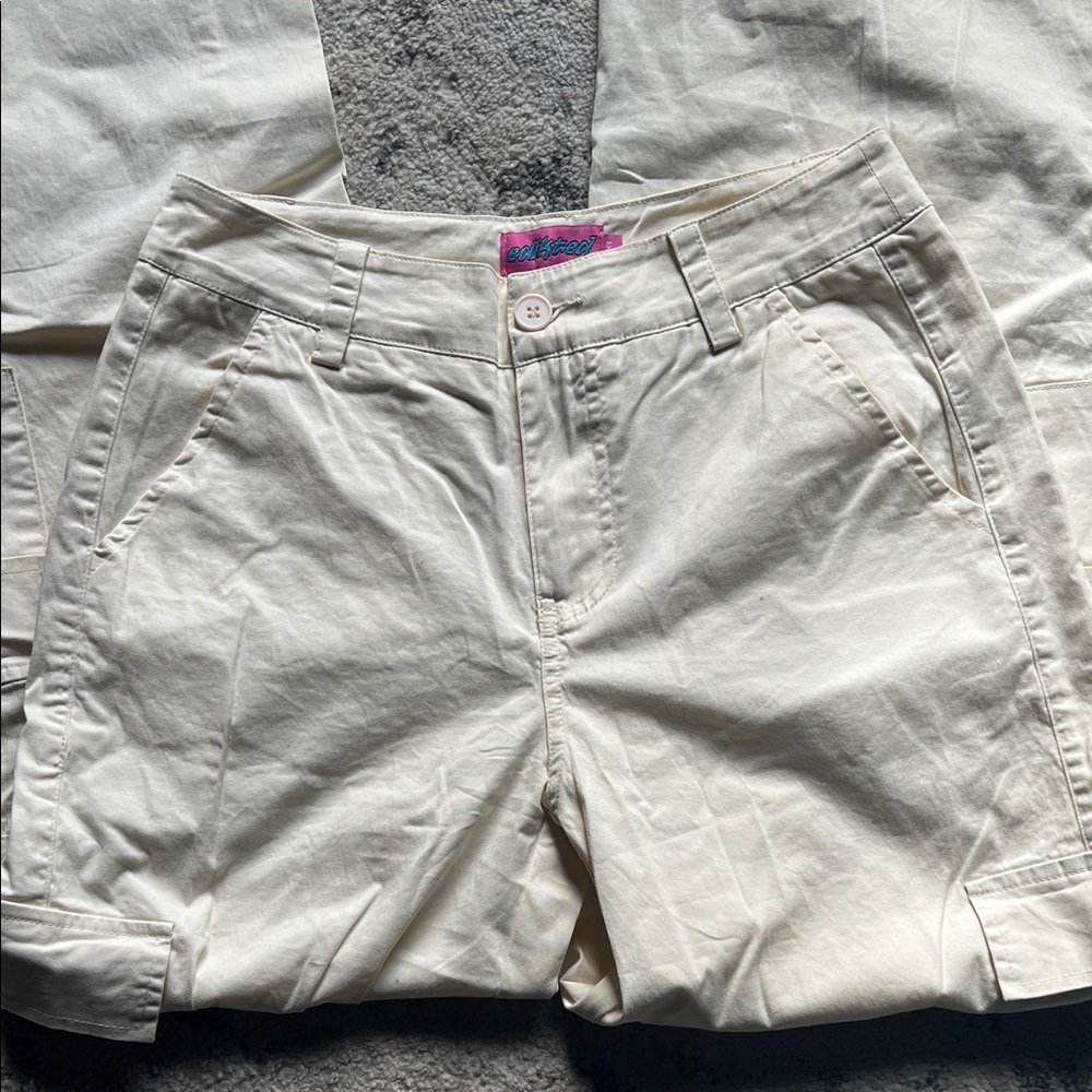 Edikted Cream cargo pants